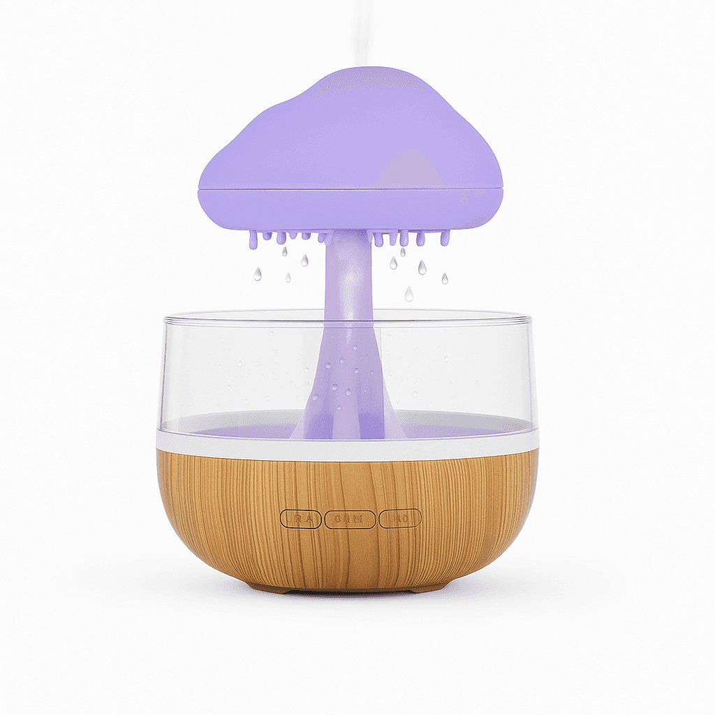 🌧️ Rain Cloud Humidifier | Kolorowa Lampa Atmosferyczna z Efektem Deszczu i Aromaterapią
