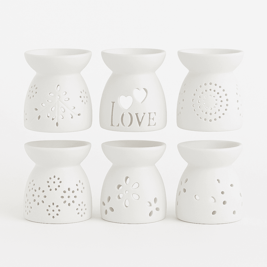 🕯️ Ceramiczny Kominek na Olejki i Kadzidła | Aromaterapeutyczny Palnik z Porcelany | Dekoracja do Salonu