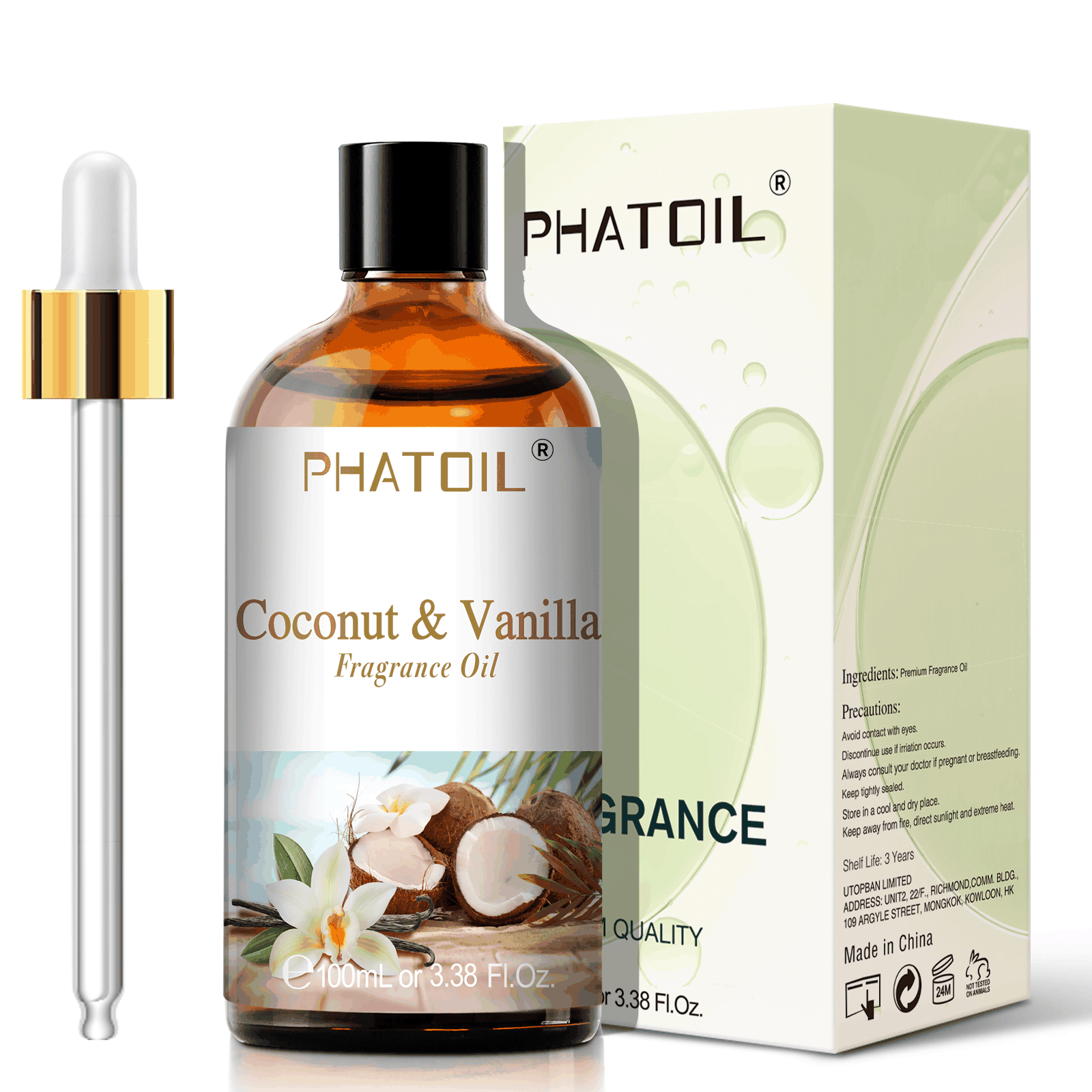 PHATOIL – Olejek Zapachowy 100 ml z Zakraplaczem | Do Dyfuzora, Kąpieli, Świec i Kosmetyków