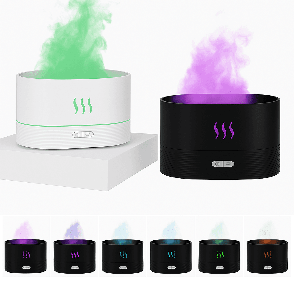 Mini Nawilżacz Powietrza USB 180ML z Dyfuzorem Aromaterapeutycznym i Podświetleniem LED